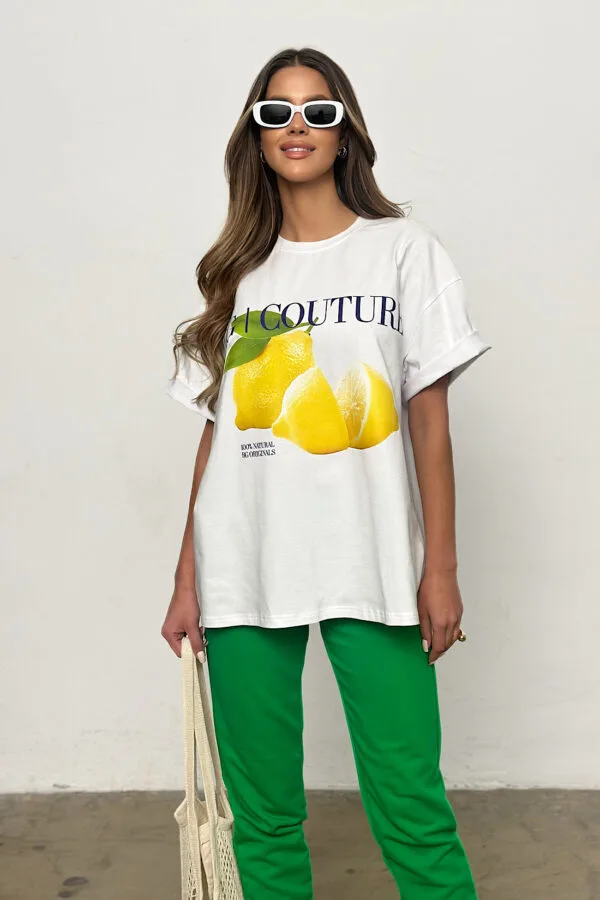 T-Shirt damski BG Fruit | biały