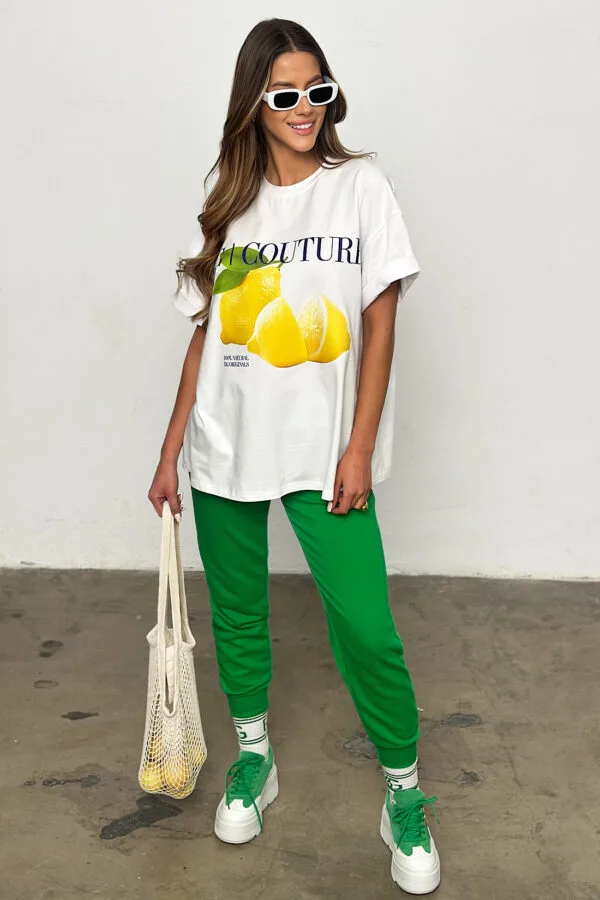 T-Shirt damski BG Fruit | biały