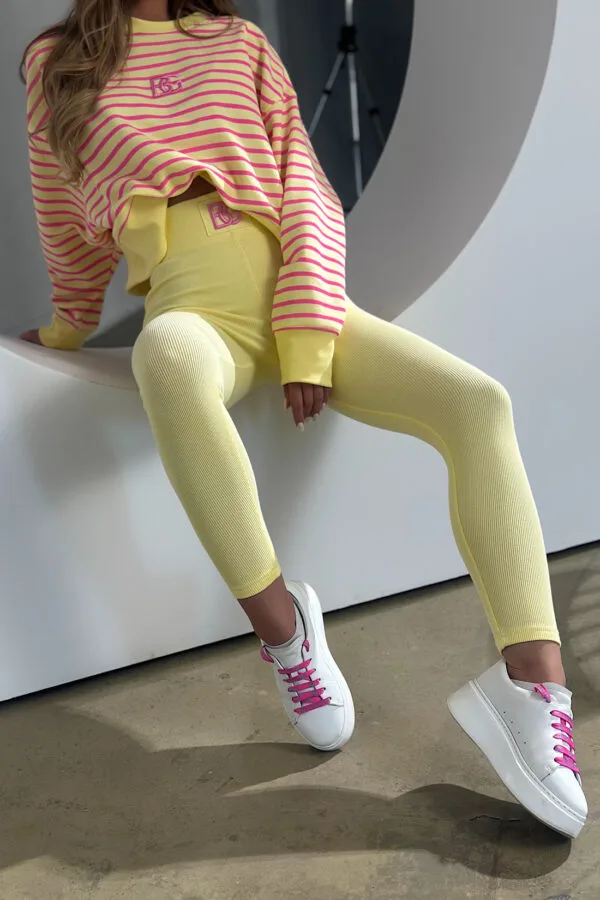 Legginsy damskie BG Fit me | bananowy
