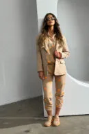 Dres damski BG Holo | beż - pomarańczowy