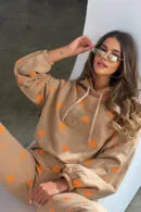 Dres damski BG Holo | beż - pomarańczowy