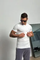 T-Shirt męski BG V-Neck | biały