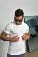 T-Shirt męski BG V-Neck | biały