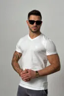 T-Shirt męski BG V-Neck | biały