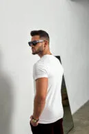 T-Shirt męski BG Signature | biały - bordowy