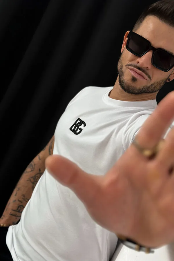 T-Shirt męski BG Signature | biały - czarny