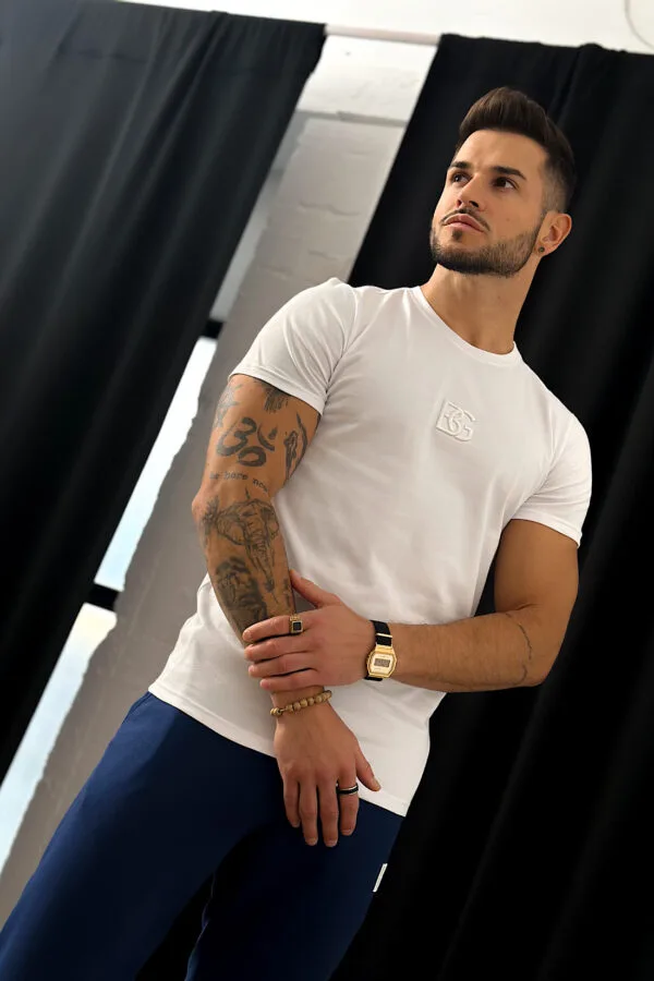T-Shirt męski BG Signature | biały - biały