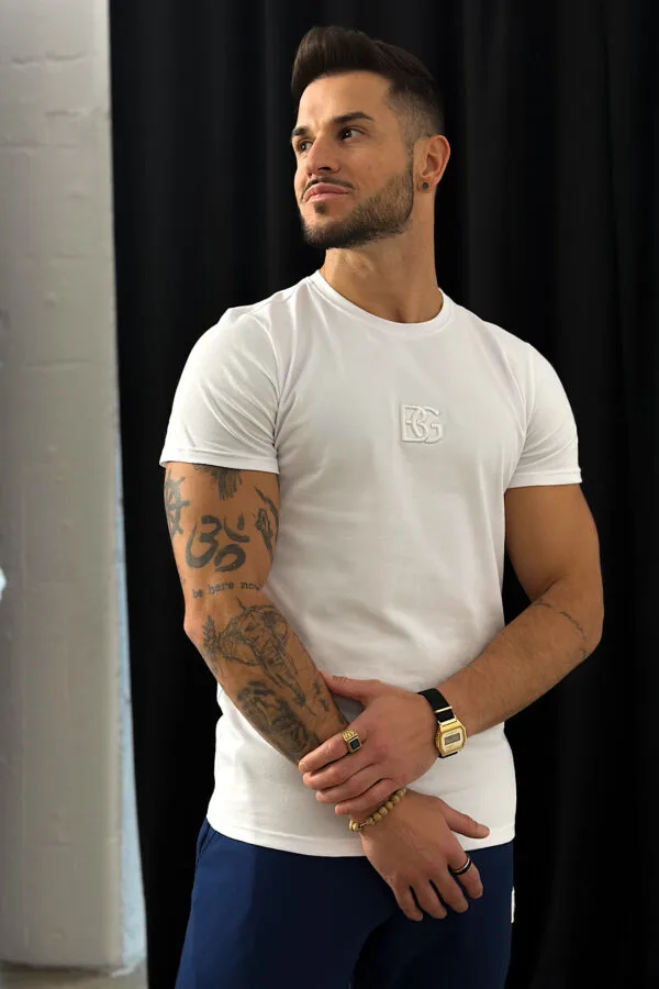 T-Shirt męski BG Signature | biały - biały