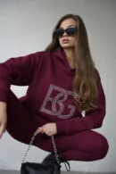 Bluza damska BG Diamond | bordowy