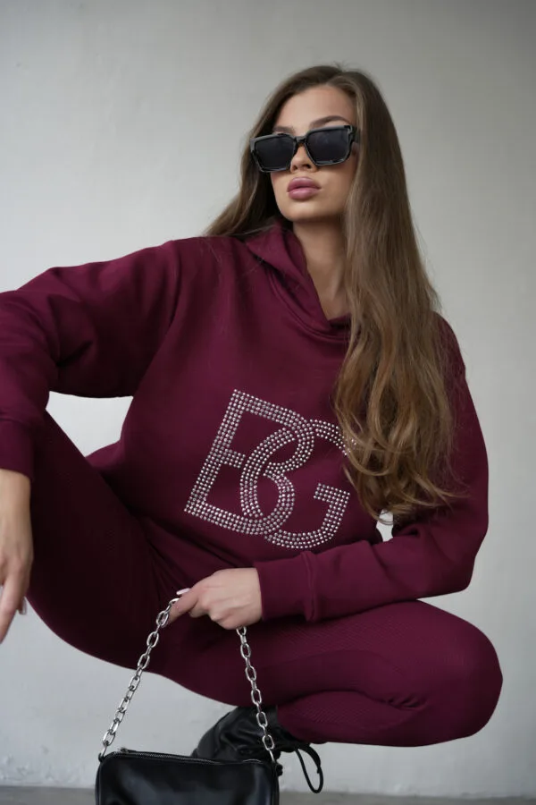 Bluza damska BG Diamond | bordowy