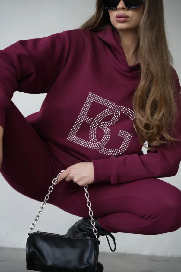 Bluza damska BG Diamond | bordowy