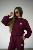 Bluza damska BG Basic | bordowy