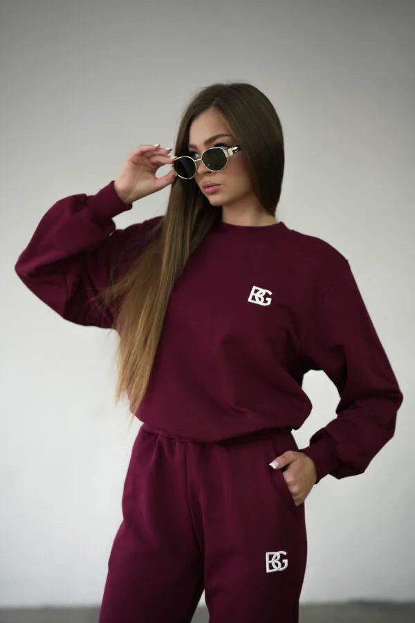 Bluza damska BG Basic | bordowy