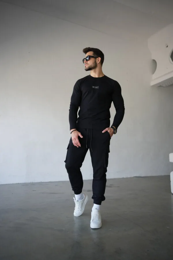 Longsleeve męski BG Blur | czarny