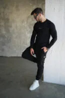 Longsleeve męski BG Blur | czarny