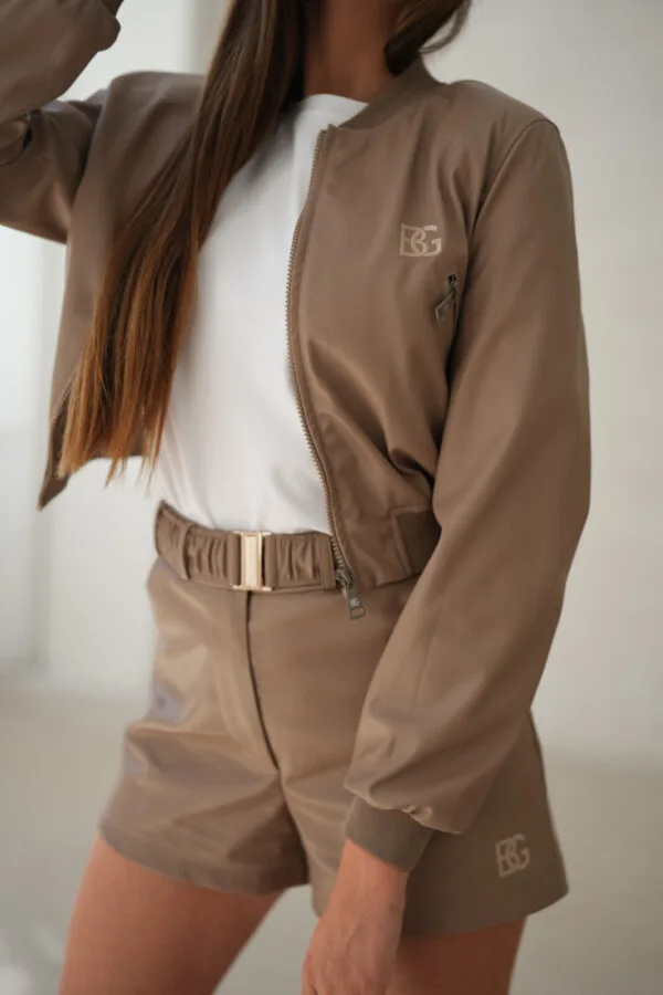Szorty damskie BG Leather | cappucino