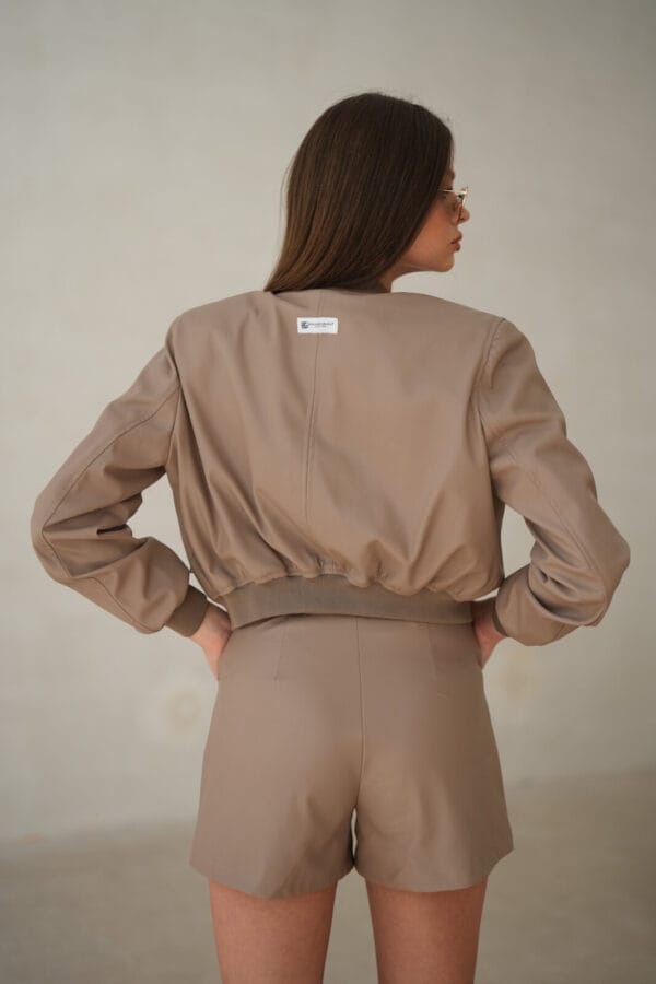Szorty damskie BG Leather | cappucino