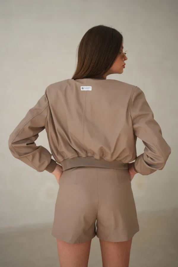 Szorty damskie BG Leather | cappucino