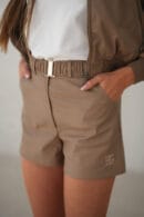 Szorty damskie BG Leather | cappucino