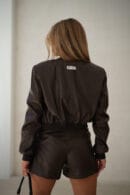 Szorty damskie BG Leather | czekolada