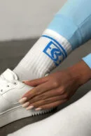 Skarpety BG Long socks | biały - błękit