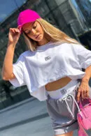 T-Shirt damski BG Ocean | biały - szary