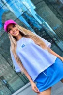 T-Shirt damski BG Ocean | biały - niebieski