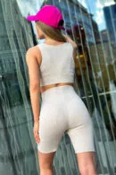 Legginsy kolarki damskie BG Girl | beż melanż