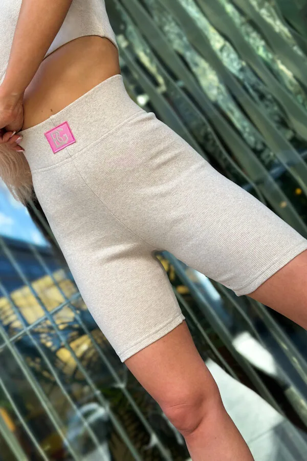 Legginsy kolarki damskie BG Girl | beż melanż