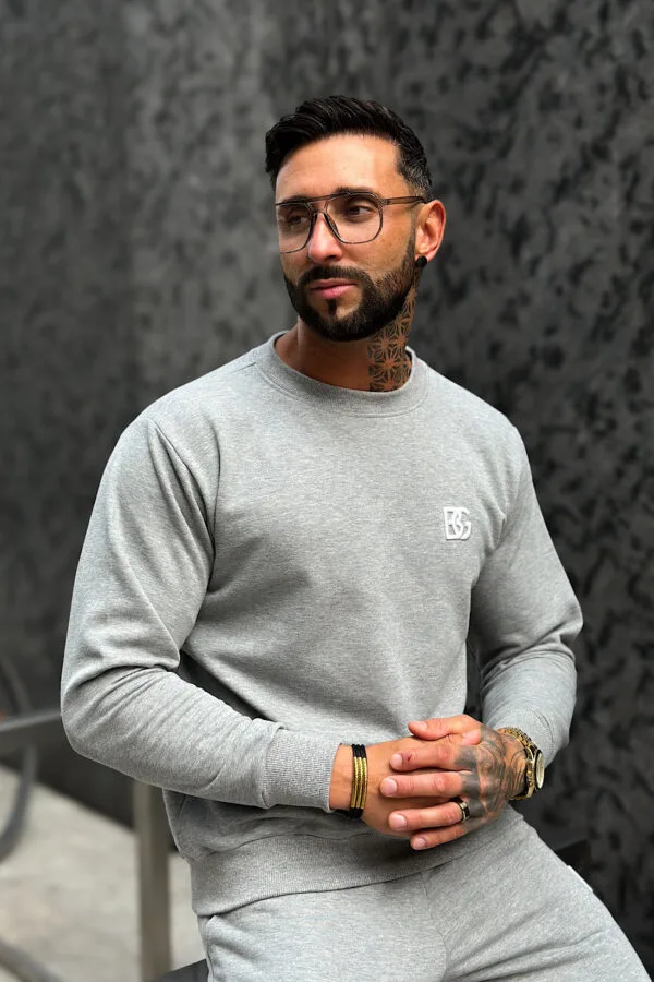 Bluza męska BG Basic | szary melanż