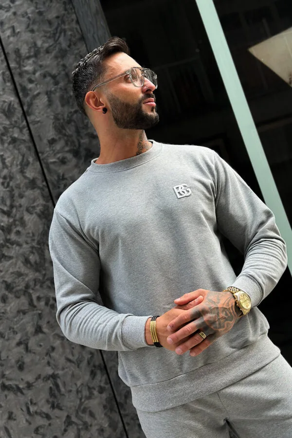 Bluza męska BG Basic | szary melanż