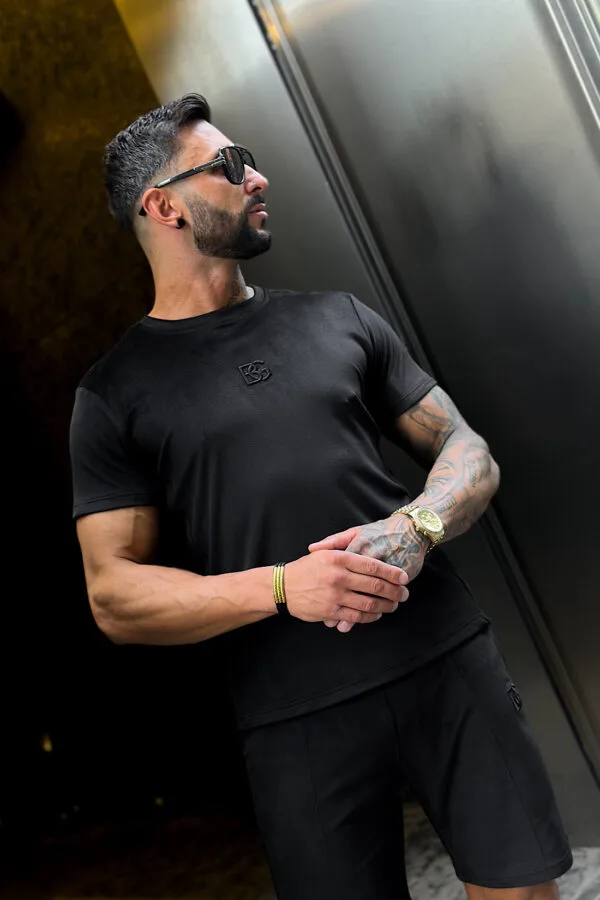 T-Shirt męski BG Silk | czarny