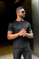T-Shirt męski BG Silk | czarny