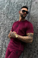 T-Shirt męski BG Silk | bordowy