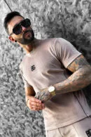 T-Shirt męski BG Silk | beż