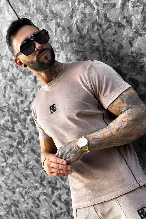 T-Shirt męski BG Silk | beż