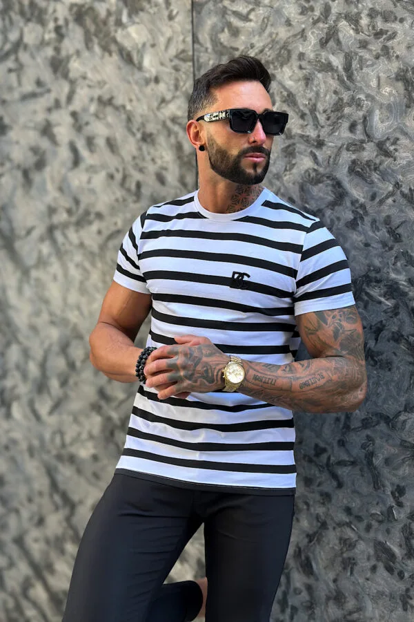 T-Shirt męski BG Post | biały - czarny