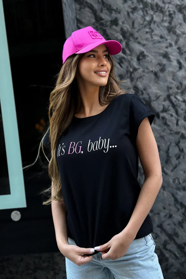 T-Shirt damski BG Baby | czarny