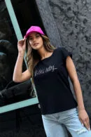 T-Shirt damski BG Baby | czarny