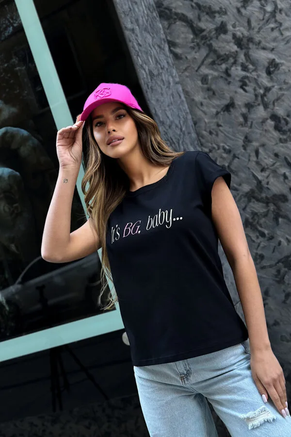 T-Shirt damski BG Baby | czarny