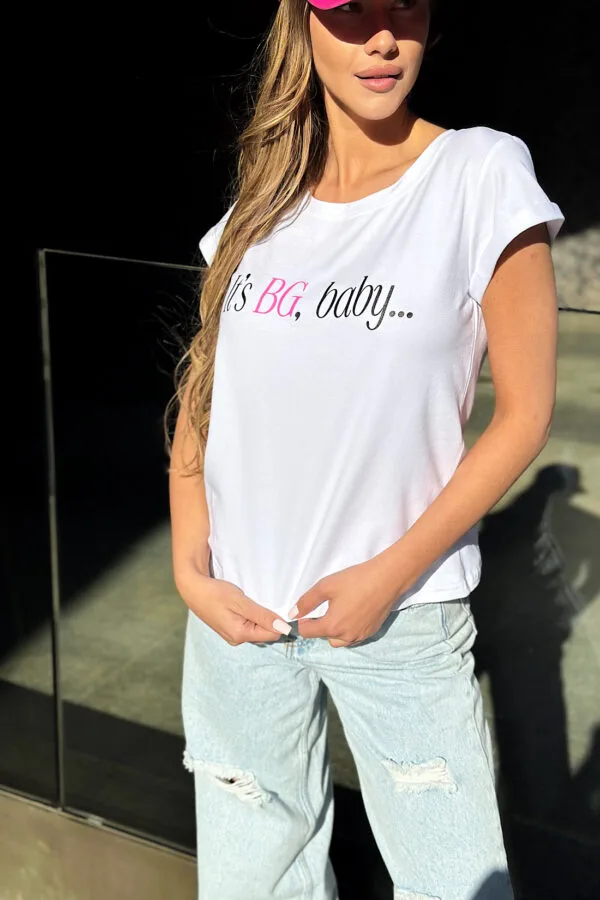 T-Shirt damski BG Baby | biały
