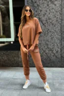 T-Shirt damski BG Double | mokka
