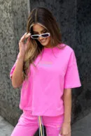 T-Shirt damski BG Double | róż