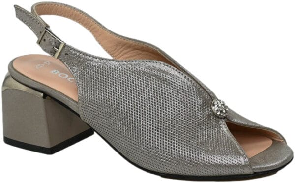 Sandały Boccato 506.230 vizon saten BSK30 srebrny szary