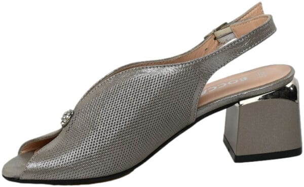 Sandały Boccato 506.230 vizon saten BSK30 srebrny szary