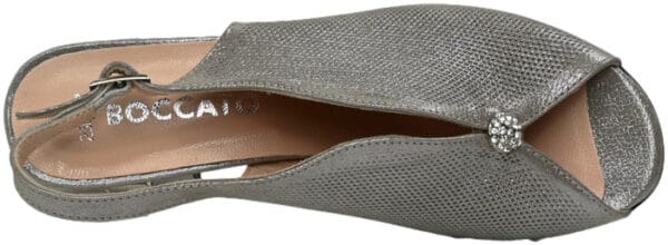 Sandały Boccato 506.230 vizon saten BSK30 srebrny szary