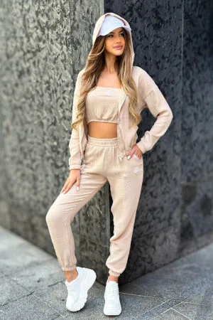 Dres 3-częściowy damski BG Soft | beżowy