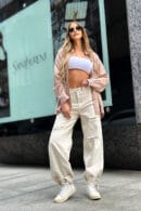 Spodnie damskie BG Ninety's jeans | kremowy