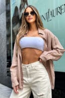 Spodnie damskie BG Ninety's jeans | kremowy