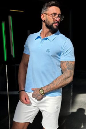 T-Shirt męski BG Polo | błękitny